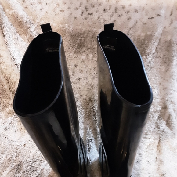 Billito Tall Black Rain Boots Women's Size 10 - Picture 4 of 6